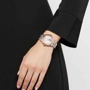 NWT Authentic Citizen Luna Automatic Crystal Pink Dial Two-Tone Women's Watch